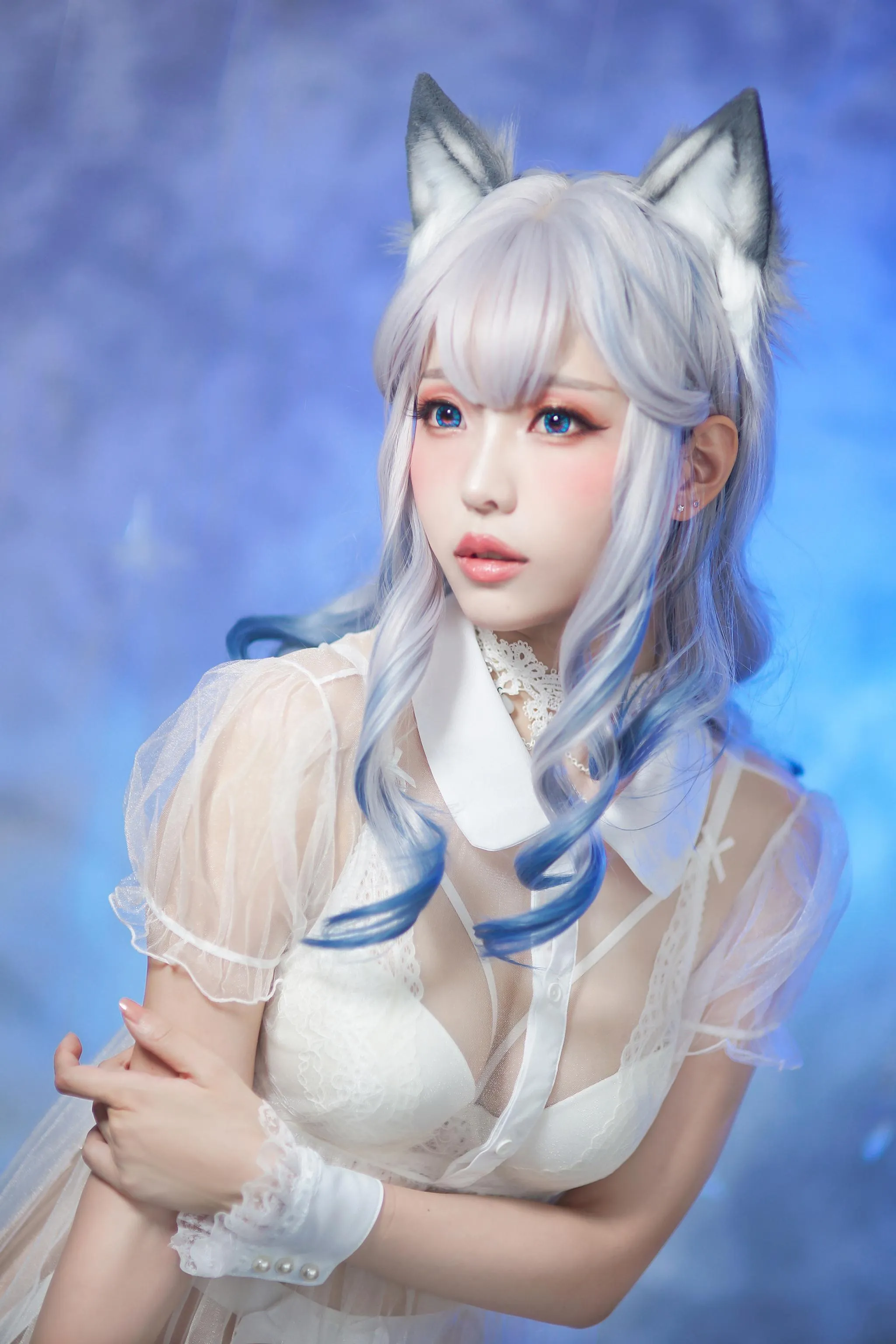 ElyEE子 – NO.43 猫耳白丝带 [48P]插图1